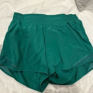Green 4” Hotty Hot Lululemon Shorts Size 10